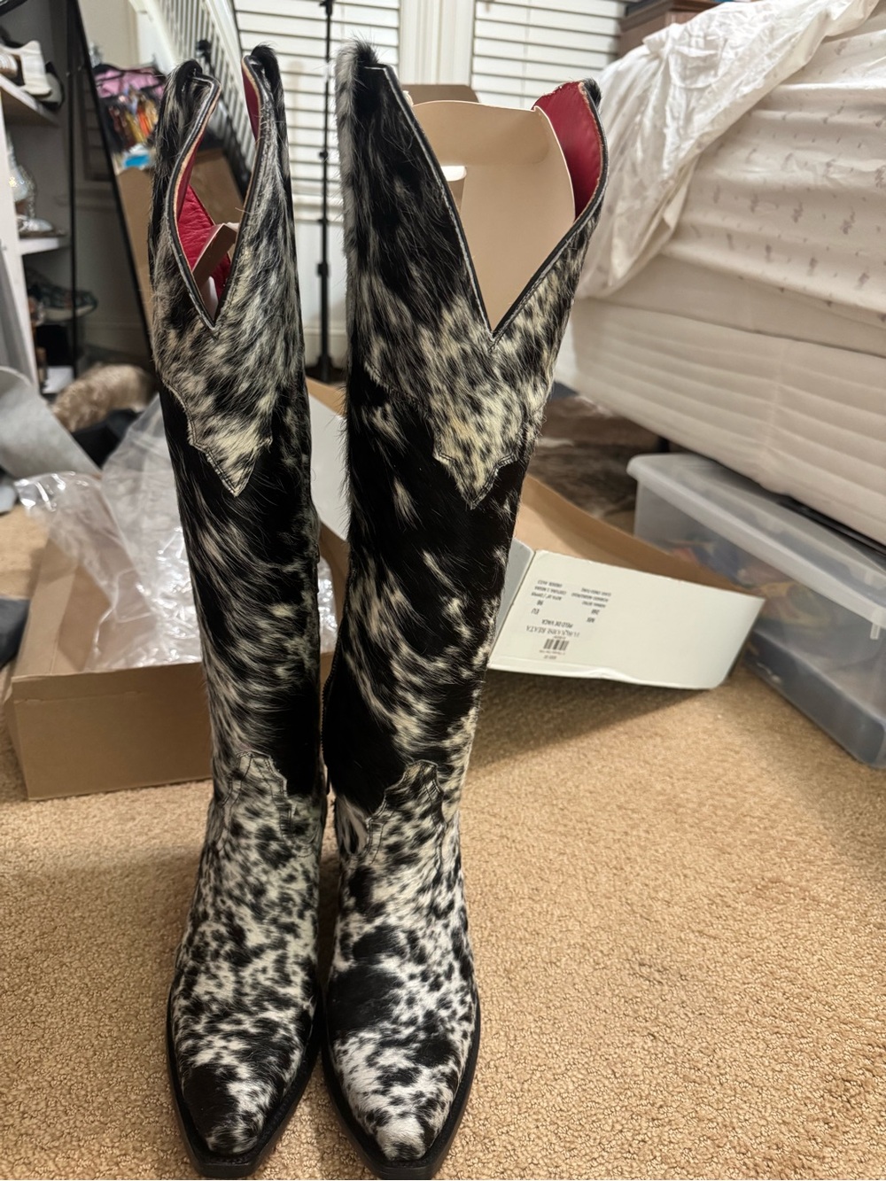 Women's Cowhide Tall Cowgirl Boots